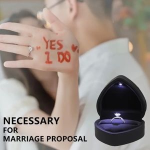 What a Rare & unique Heart Shaped Ring holder / resin box with LED LIGHTS